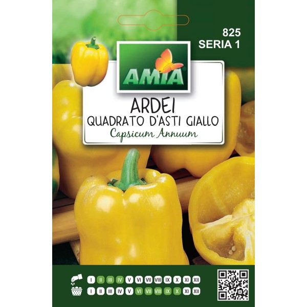 Seminte de ardei gras Quadrato d'Asti Giallo, 0.40 gram