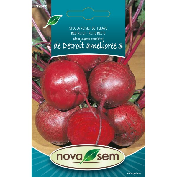 Seminte de sfecla rosie de Detroit amelioree 3 grame