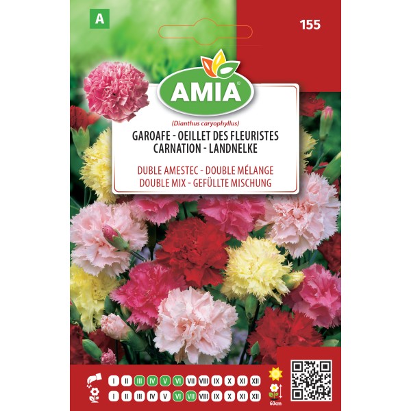 Seminte de flori Garoafe duble amestec culori Amia 0,3 grame