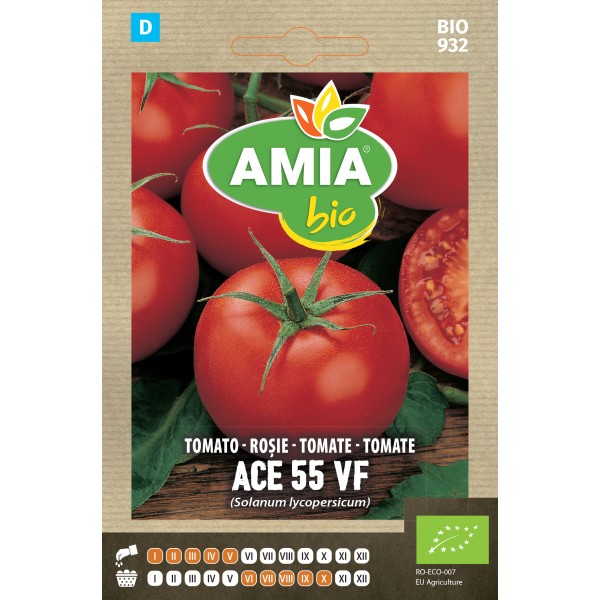 Seminte bio de tomate Ace 55 VF 0,1 grame Amia
